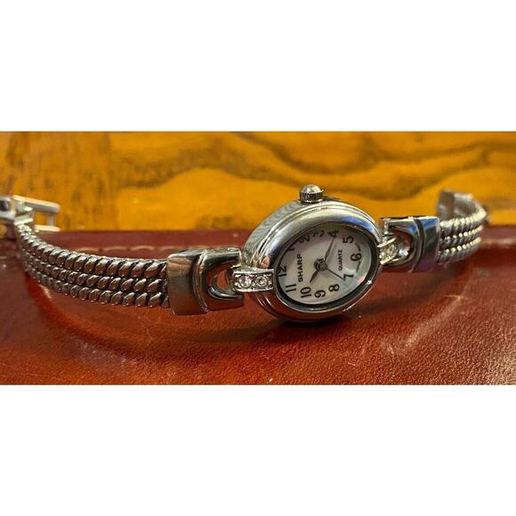 Women's 20mm Silver Tone Sharp Watch, Crystal Accents - Picture 1 of 3
